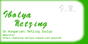 ibolya metzing business card